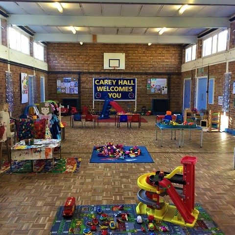 Image of the inside space showing lots of toys and games